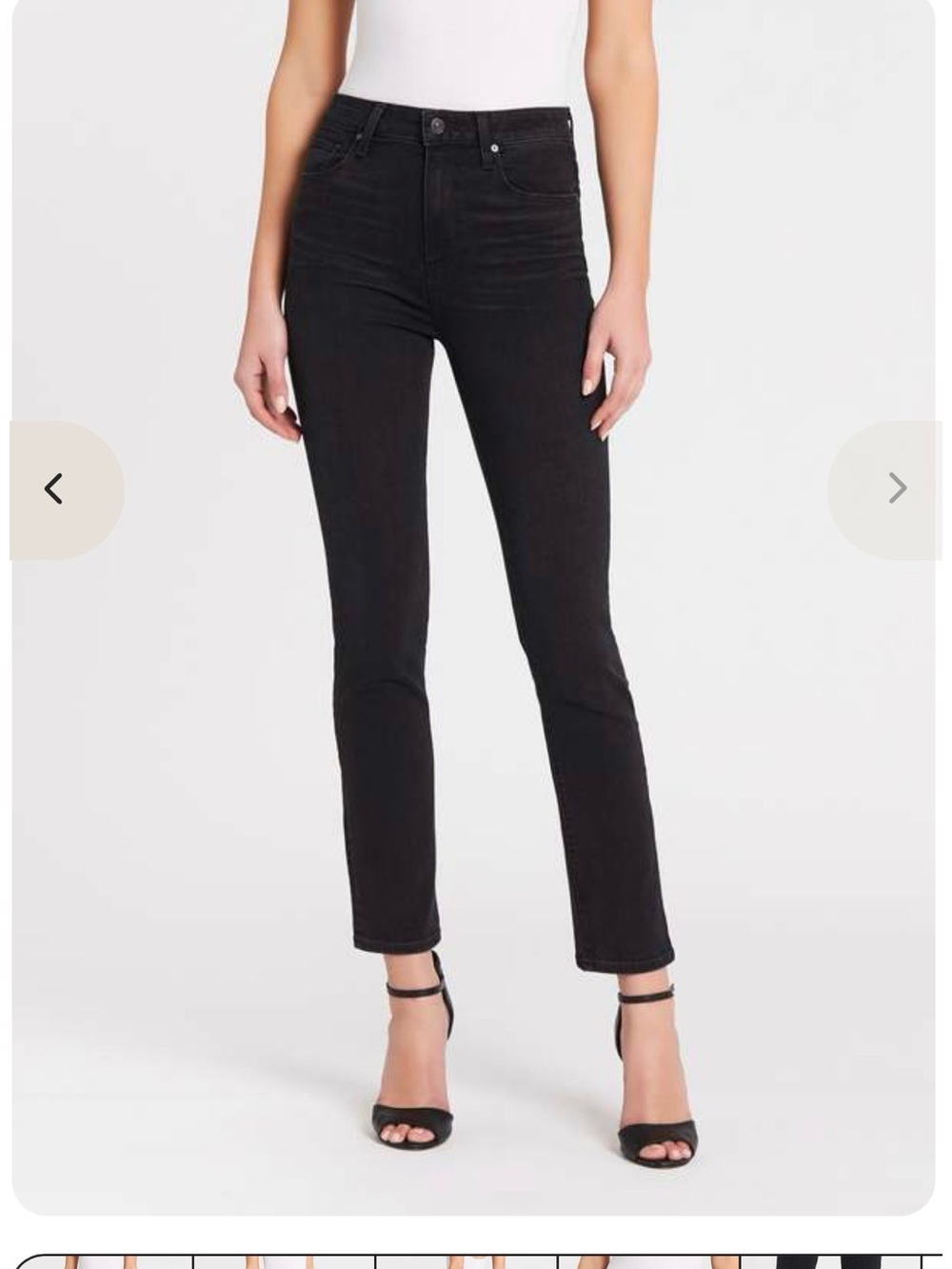 PAIGE Women's Sarah Slim Black High-Rise Straight Jeans
